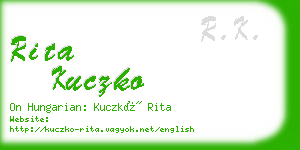 rita kuczko business card